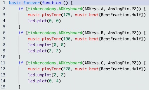 Makecode - kd v javascriptu