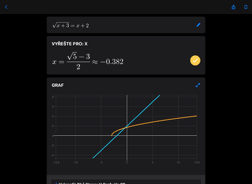 Vyuit aplikace Microsoft Math Solver